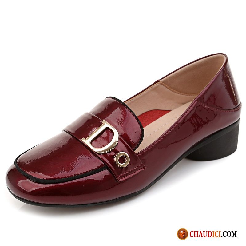 Mocassin Femme Talon Compensé Argent Semelle Doux Cuir Verni Femme Cuir Véritable Derbies En Ligne