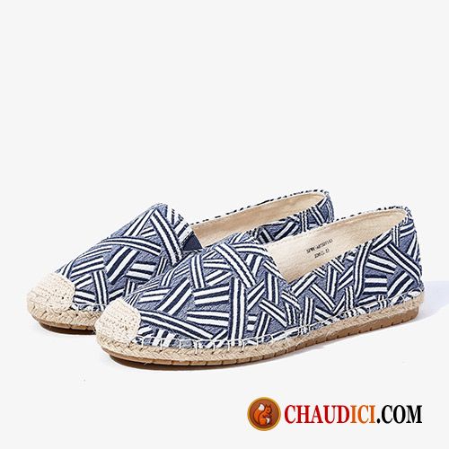 Mocassin Femme Talon Flâneurs Denim Femme Décontractée Slip-on