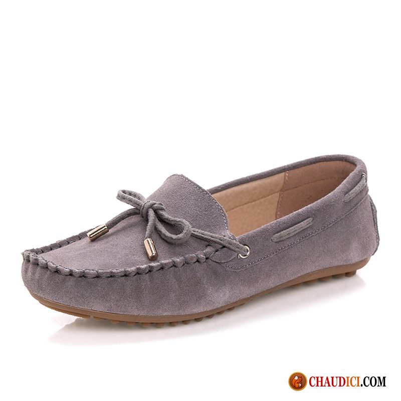 Mocassin Gris Femme Femme Plates Été Printemps Flâneurs