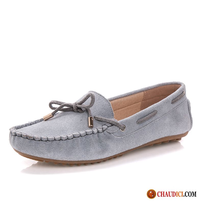 Mocassin Gris Femme Femme Plates Été Printemps Flâneurs