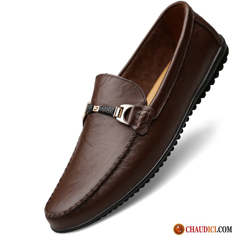 Mocassin Homme Argenté Flâneurs Cuir Véritable De Boîtier Respirant Homme