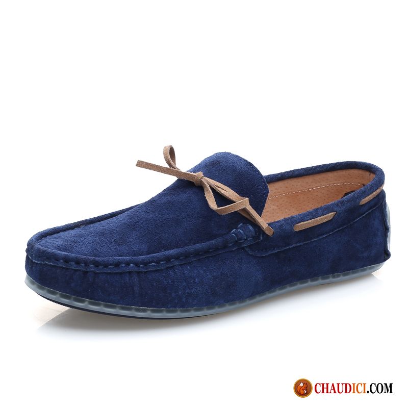 Mocassin Homme Cuir Crème Tendance Flâneurs Slip-on Homme Décontractée En Ligne