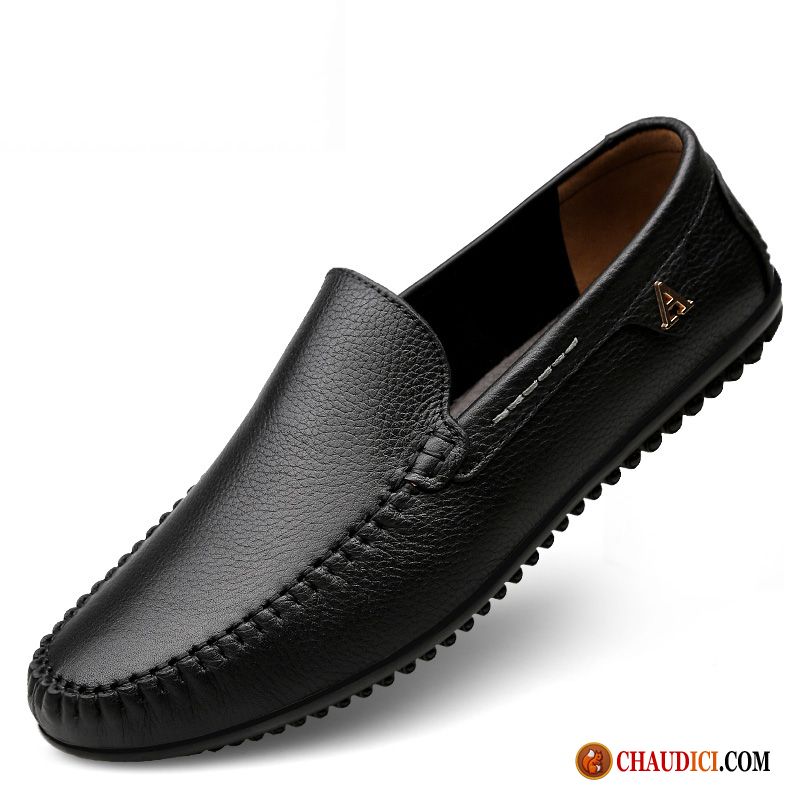 Mocassin Homme Cuir Derbies Homme Respirant Cuir Véritable Semelle Doux Pas Cher