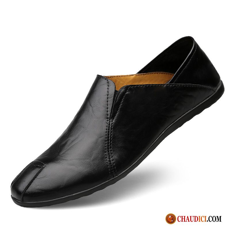 Mocassin Homme Cuir Derbies Homme Respirant Cuir Véritable Semelle Doux Pas Cher