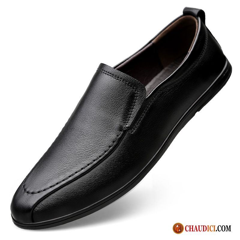 Mocassin Homme Cuir Derbies Homme Respirant Cuir Véritable Semelle Doux Pas Cher