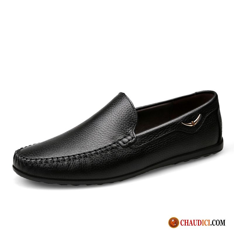 Mocassin Homme Cuir Derbies Homme Respirant Cuir Véritable Semelle Doux Pas Cher