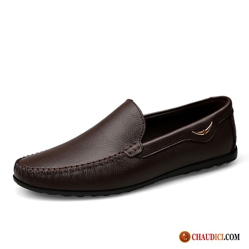 Mocassin Homme Cuir Derbies Homme Respirant Cuir Véritable Semelle Doux Pas Cher