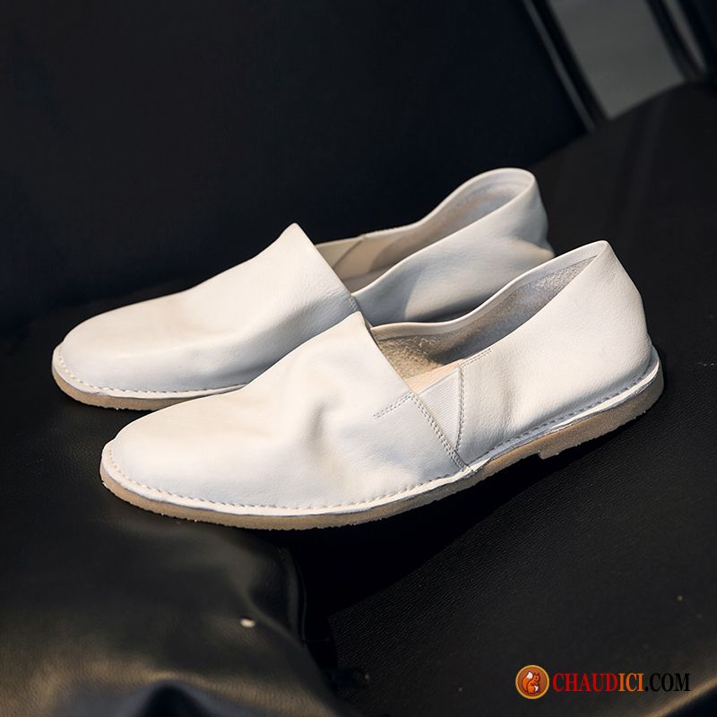 Mocassin Homme Daim Noir Beige Flâneurs Printemps Décontractée Homme Blanc