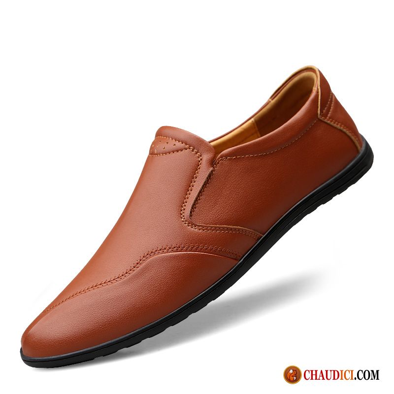 Mocassin Homme De Marque Flâneurs Derbies Cuir Véritable Slip-on Noir France