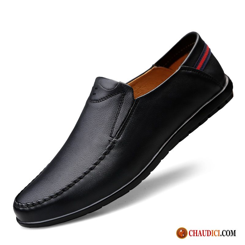 Mocassin Homme De Marque Rouge Dessus Cuir Homme Flâneurs En Cuir Pas Cher