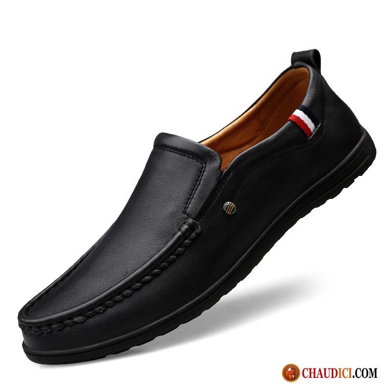 Mocassin Homme De Marque Rouge Dessus Cuir Homme Flâneurs En Cuir Pas Cher