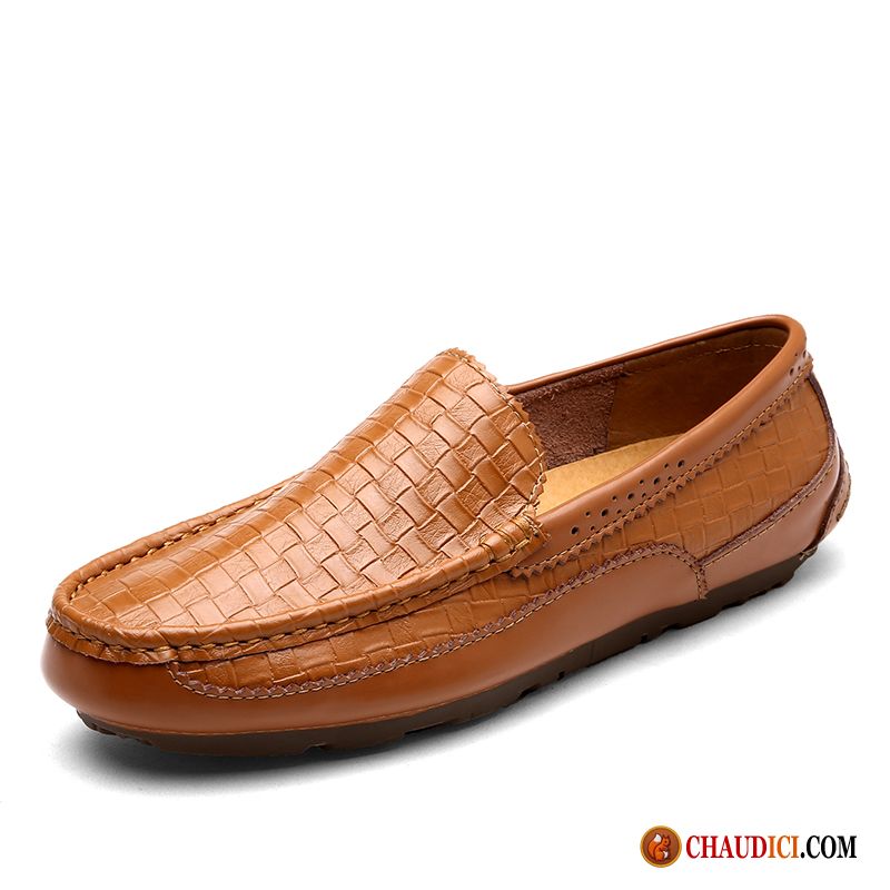 Mocassin Homme Grande Marque Brun Décontractée Flâneurs Homme Tendance Slip-on Pas Cher