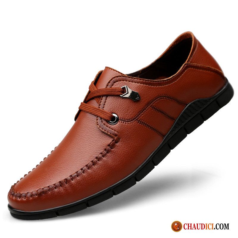 Mocassin Homme Luxe Homme Décontractée Flâneurs Slip-on Marron Pas Cher