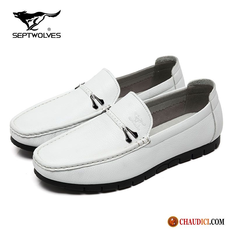 Mocassin Homme Luxe Semelle Doux Cuir Véritable Respirant Homme Flâneurs