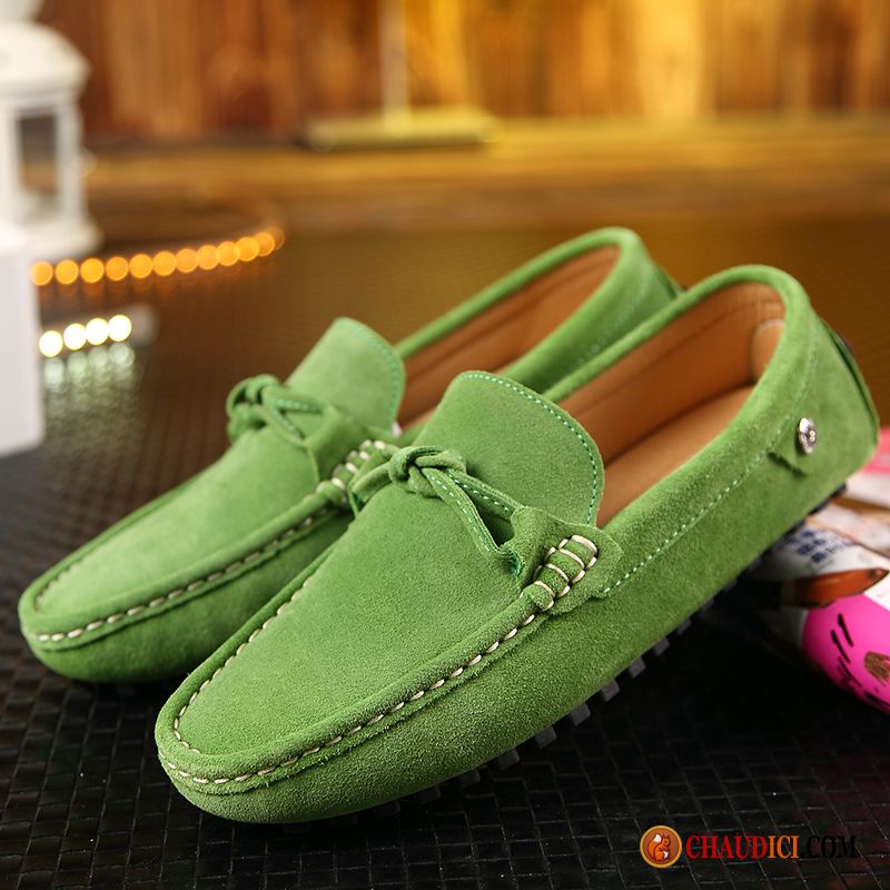 Mocassin Homme Luxe Tous Les Assortis Vert Tendance Chaussures De Conduite Homme Pas Cher