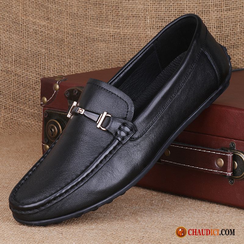 Mocassin Homme Marron Blanc Tendance En Cuir Chaussures De Conduite Homme Flâneurs Pas Cher