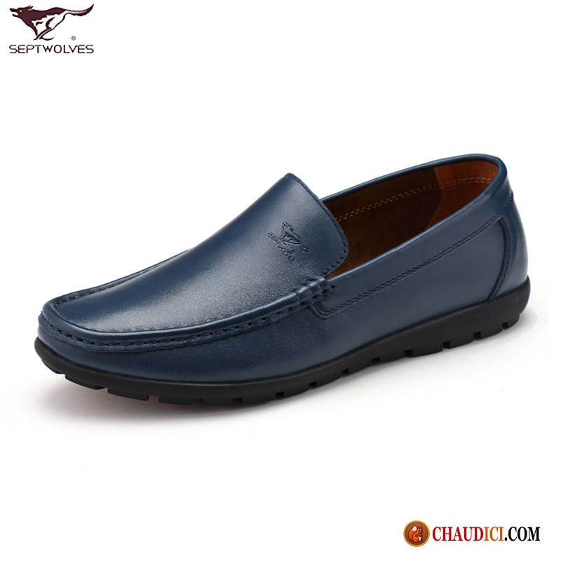 Mocassin Homme Marron Cuir Flâneurs Semelle Doux Homme Respirant Été France