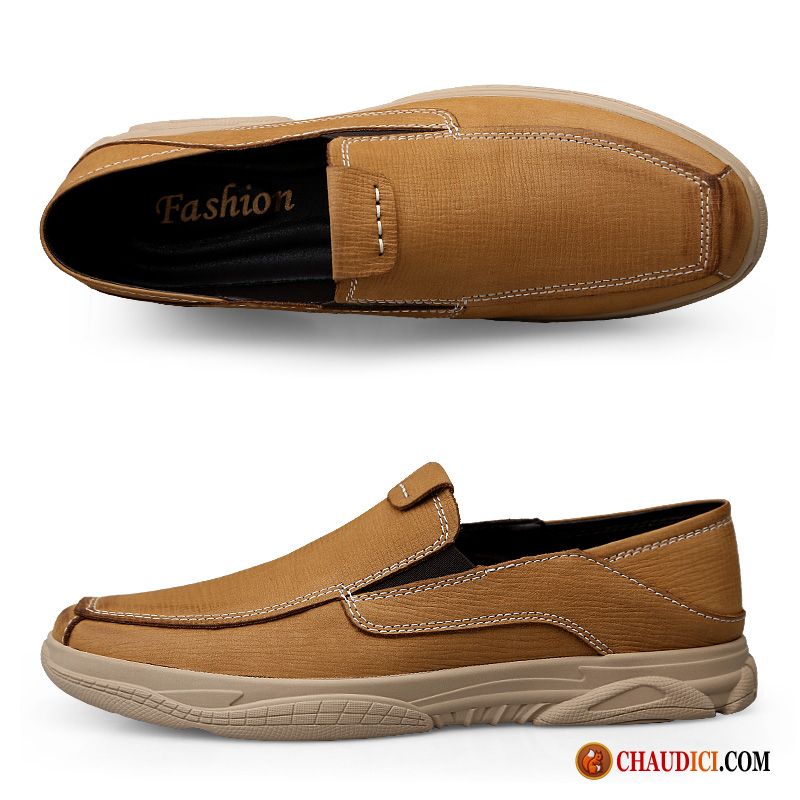 Mocassin Homme Marron Jaune Semelle Doux Homme L'automne Slip-on Soldes