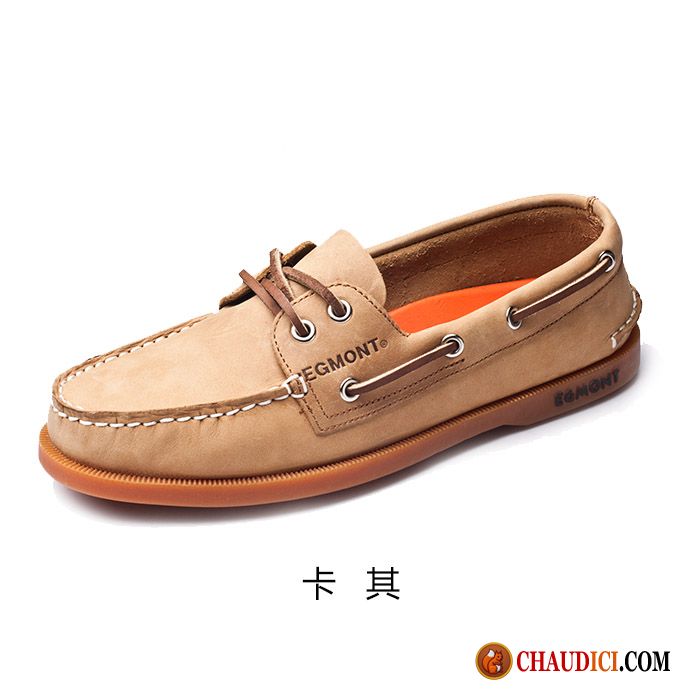 Mocassin Homme Paris Chaussure Bateau Marron Angleterre Décontractée Slip-on En Vente