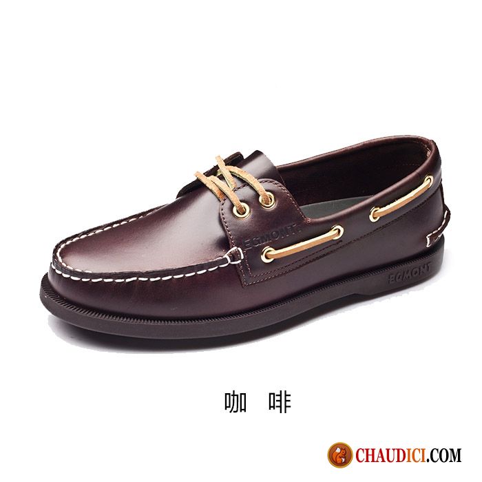 Mocassin Homme Paris Chaussure Bateau Marron Angleterre Décontractée Slip-on En Vente