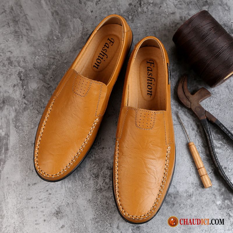 Mocassin Homme Talon Haut Décontractée Cuir Véritable Flâneurs Printemps Homme En Vente