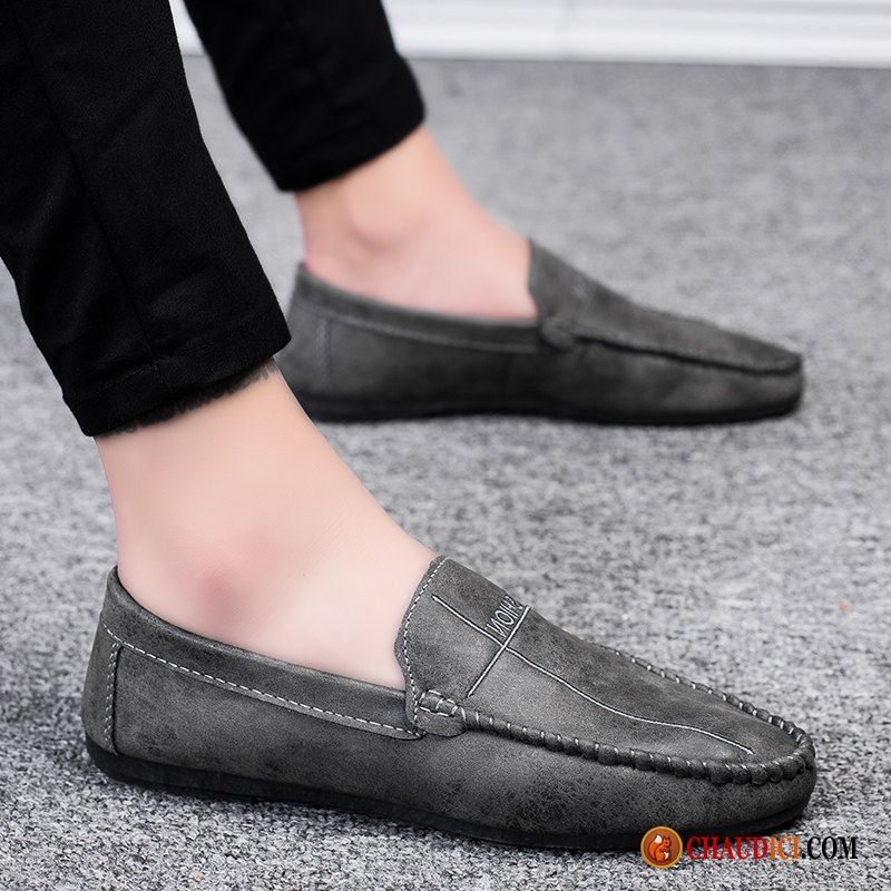 Mocassin Pampilles Homme Tendance Tous Les Assortis Noir Flâneurs Chaussures En Coton En Ligne