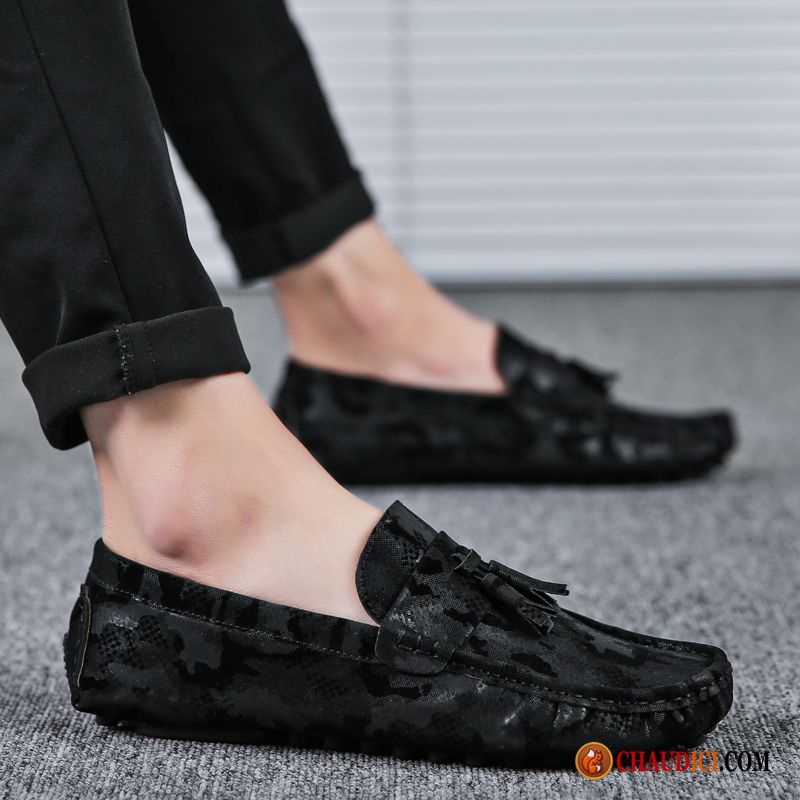 Mocassin Pampilles Homme Tendance Tous Les Assortis Noir Flâneurs Chaussures En Coton En Ligne