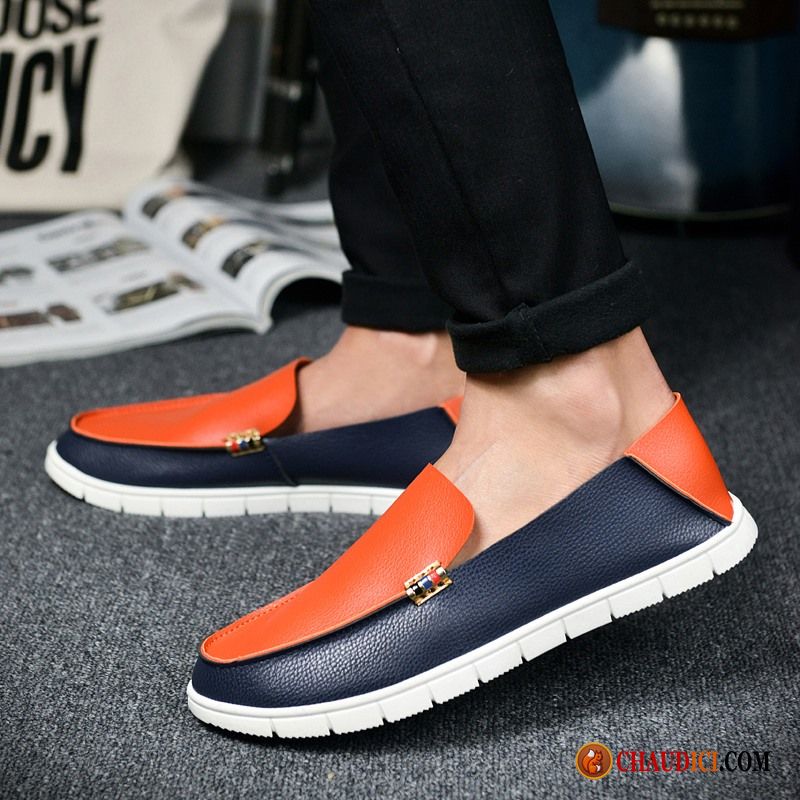 Mocassin Pompon Homme Turquoise Tendance Tous Les Assortis Mode Chaussures De Conduite Flâneurs Pas Cher