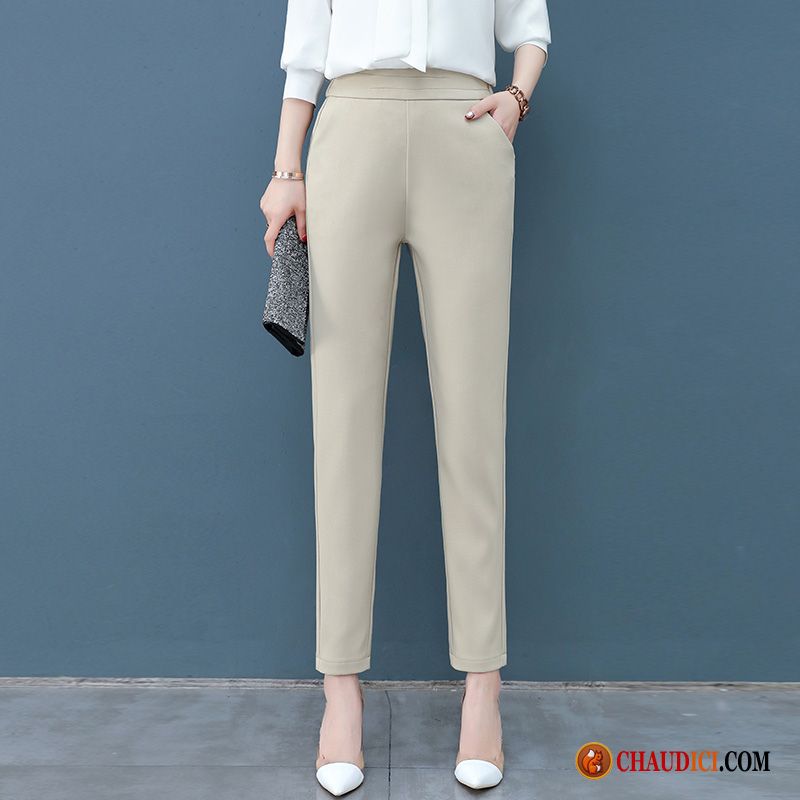 Mode Blanc Femme Pantalon Marron Professionnel Printemps Pantalons Noir Bleu