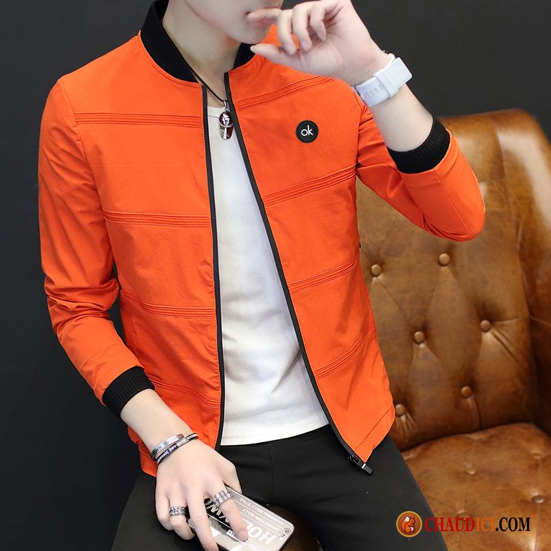 Mode Blouson Homme Veste Une Veste Col Mandarin Tendance Homme