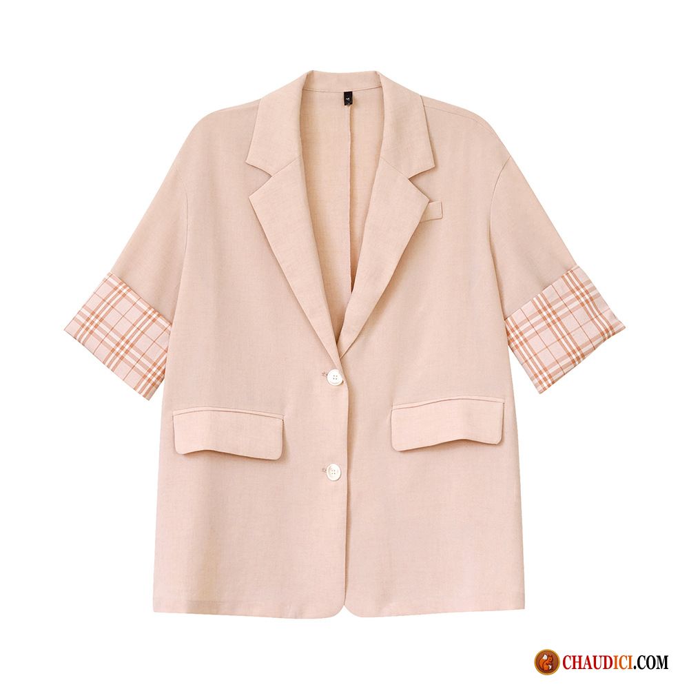 Ou Acheter Blazer Femme Vérifier Carreaux Légère Veste De Costume Crème Solaire Femme En Ligne