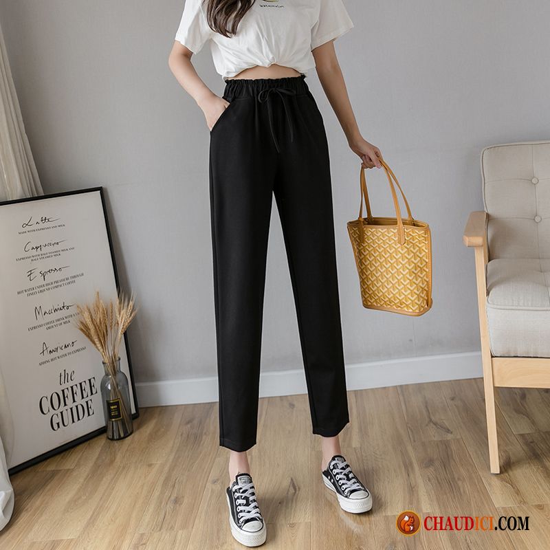 Pantalon Blanc Femme Taille Haute Harlan Pantalons Tendance Été Printemps Pas Cher