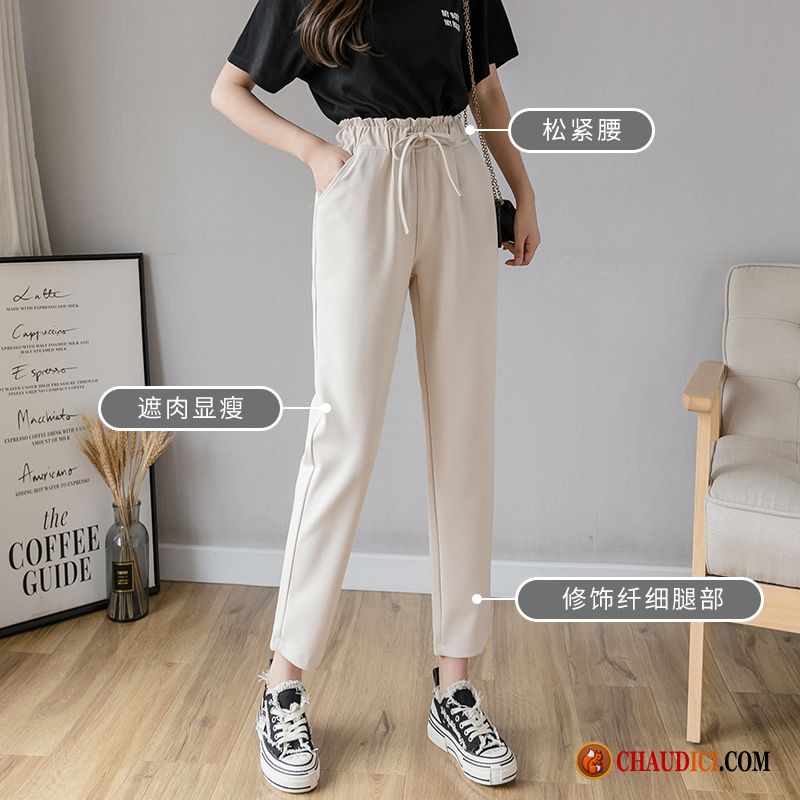 Pantalon Blanc Femme Taille Haute Harlan Pantalons Tendance Été Printemps Pas Cher