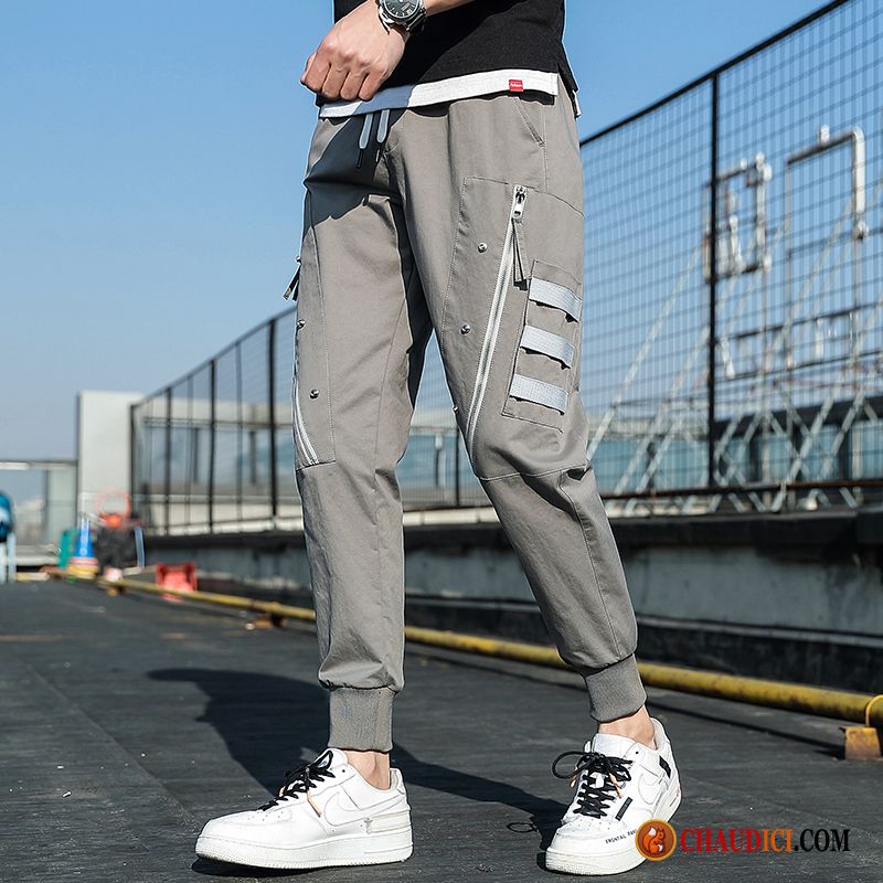 Pantalon Cargo Homme En Lin Blanc Pierre Pantalon Homme Serrés Été Printemps