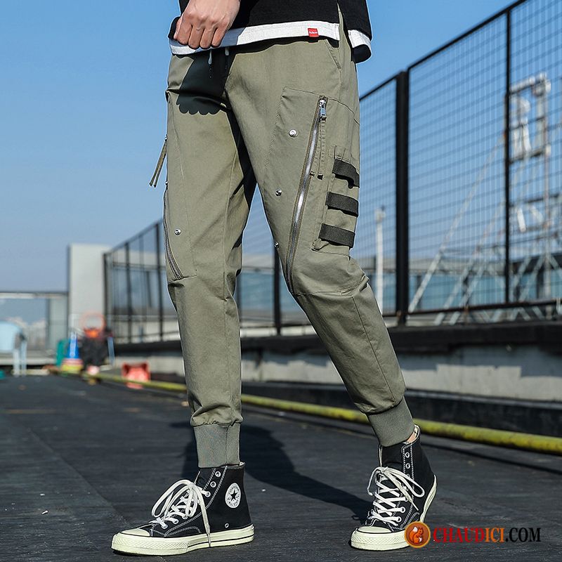 Pantalon Cargo Homme En Lin Blanc Pierre Pantalon Homme Serrés Été Printemps