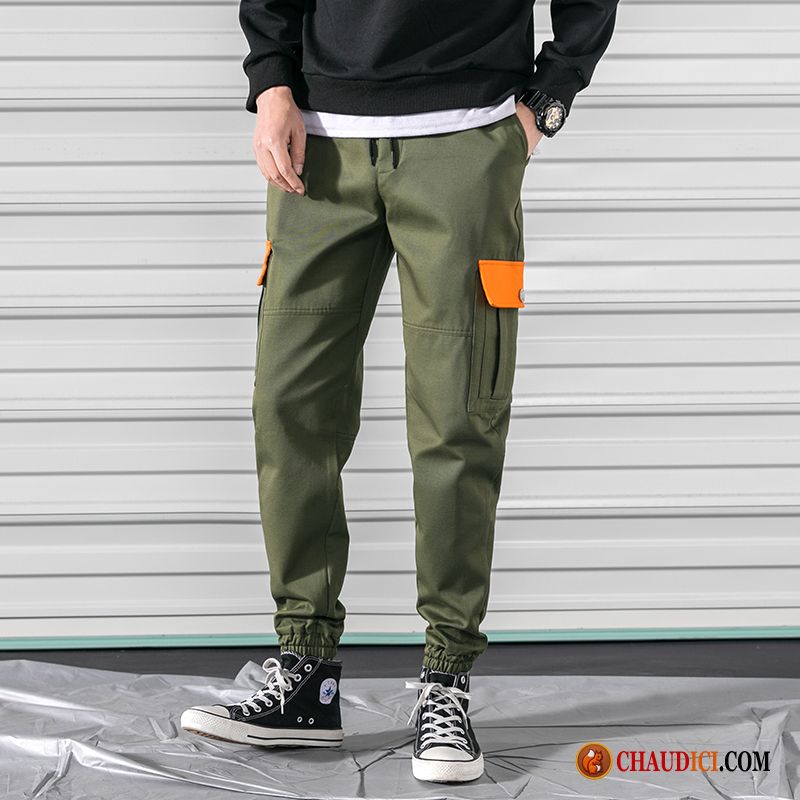 Pantalon Cargo Homme Longueur 36 Azur Serrés Tendance Baggy Printemps Militaire Vert