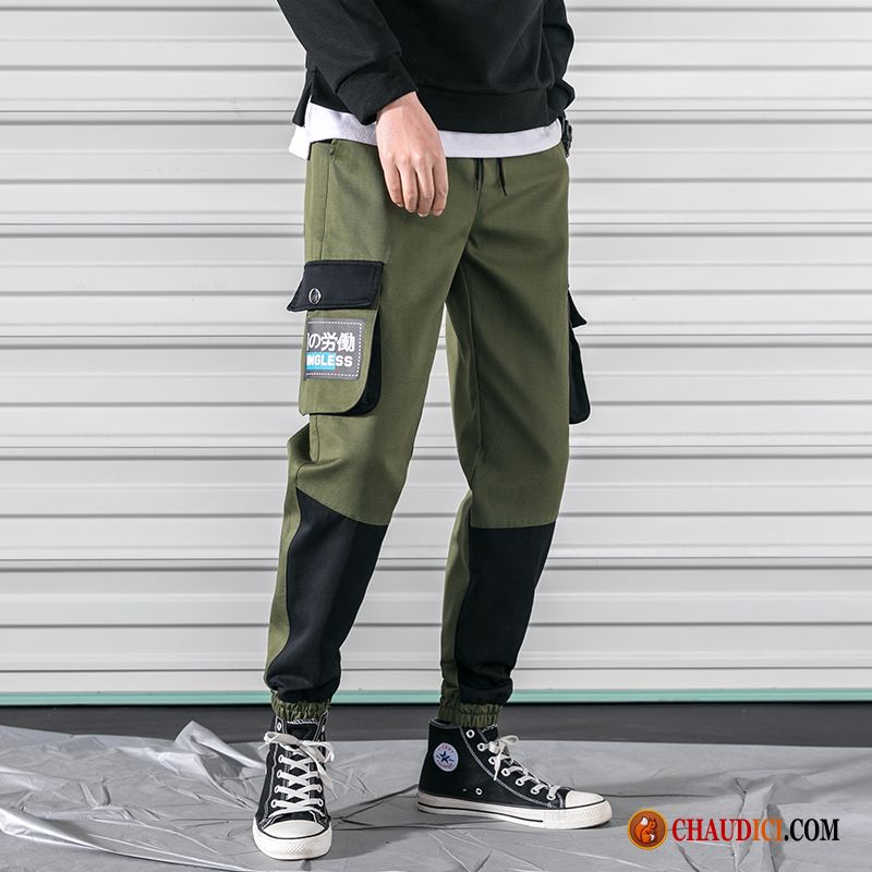 Pantalon Cargo Homme Longueur 36 Azur Serrés Tendance Baggy Printemps Militaire Vert