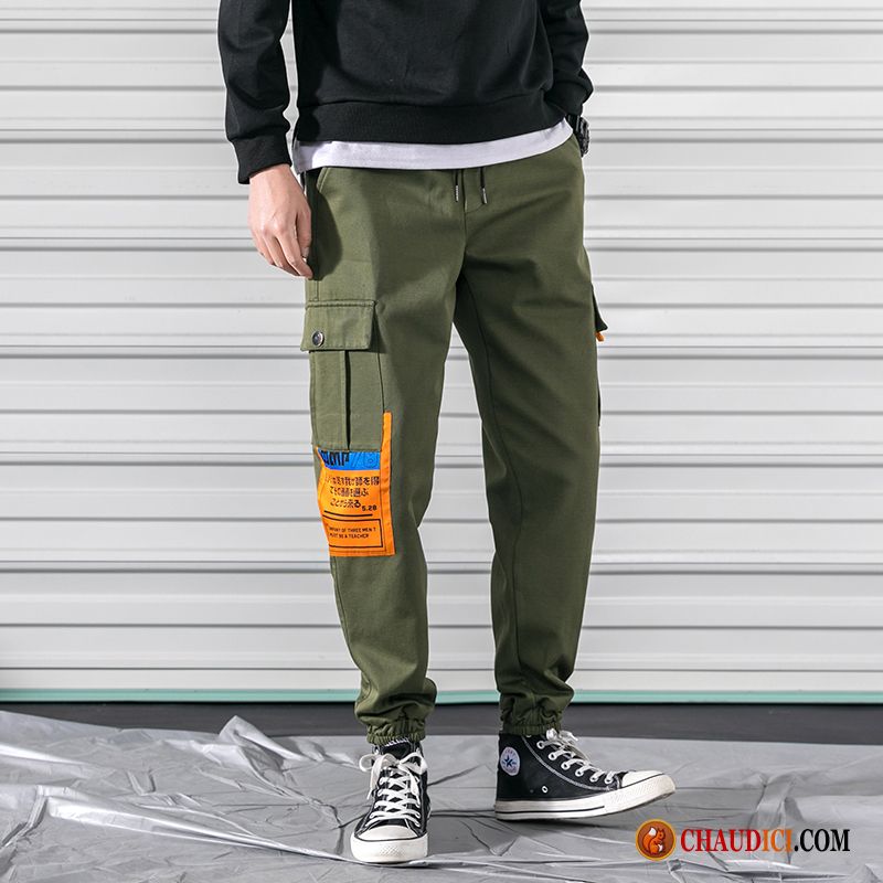 Pantalon Cargo Homme Longueur 36 Azur Serrés Tendance Baggy Printemps Militaire Vert