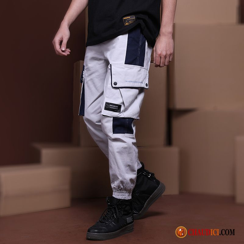 Pantalon Cargo Toile Homme Pas Cher Brun Gris Marque De Tendance Multi-poche Cargo Pantalon En Vente