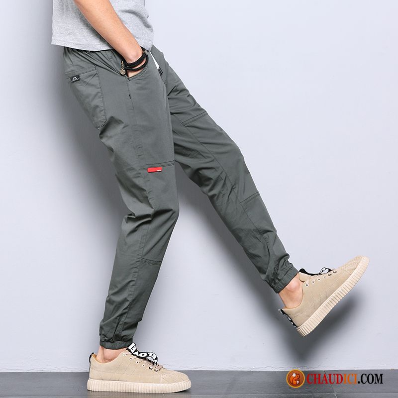 Pantalon Coton Homme Soie De Glace Baggy Été Pantalons Homme