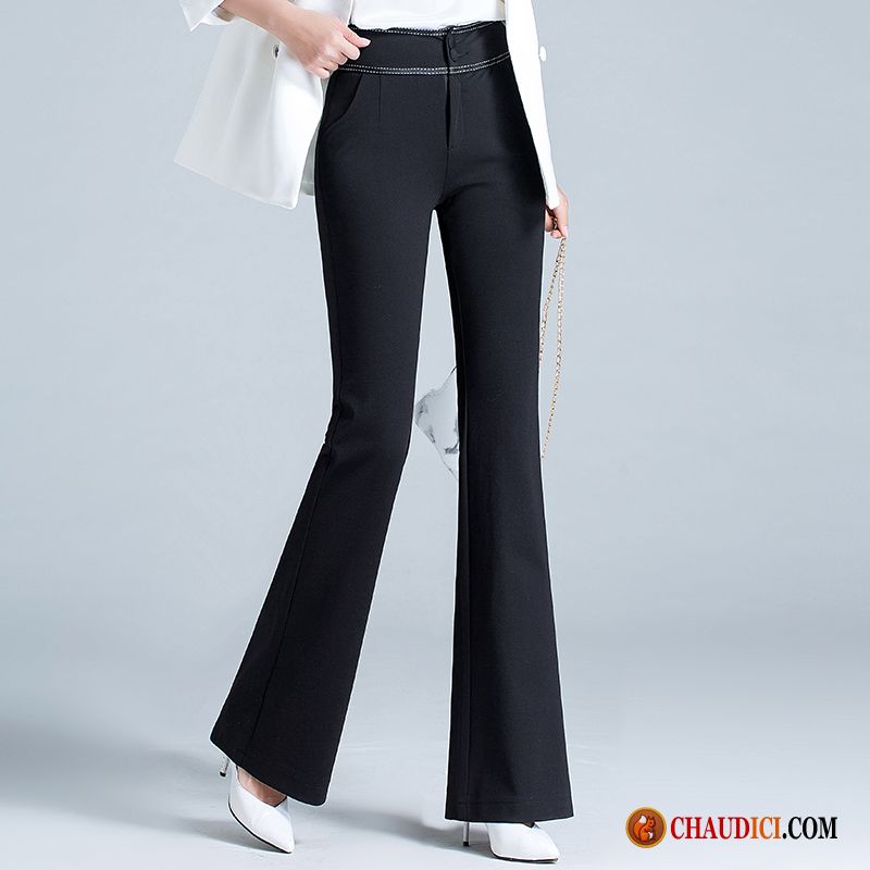 Pantalon De Couleur Femme Mince Blanc Femme Jean Évasé Pantalon