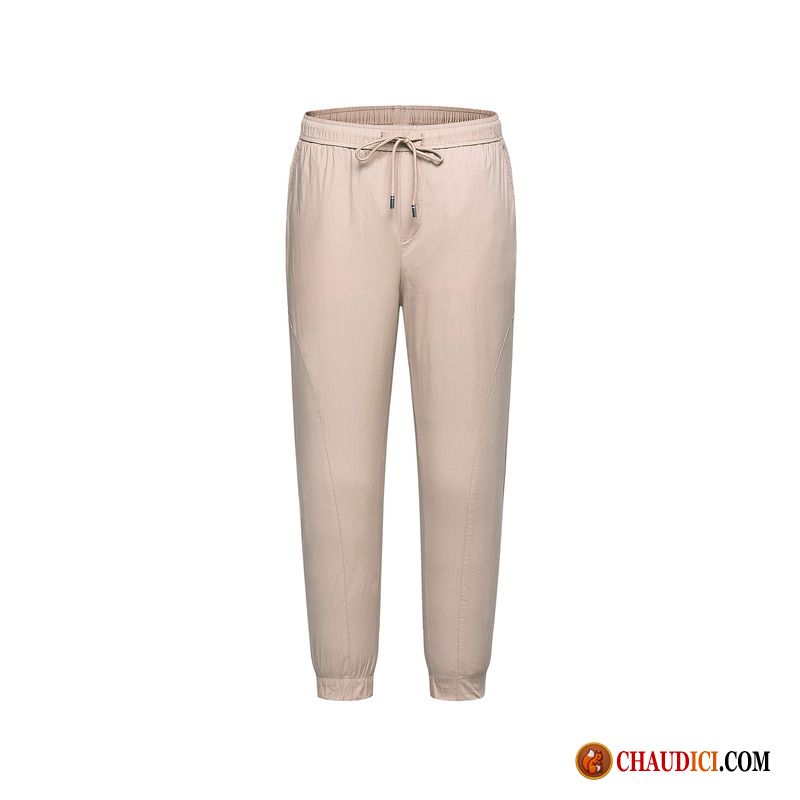 Pantalon De Couleur Homme Bronzage Les Pantalons De Survêtement Le Jogging Serrés Bouche Fermée Été Soldes