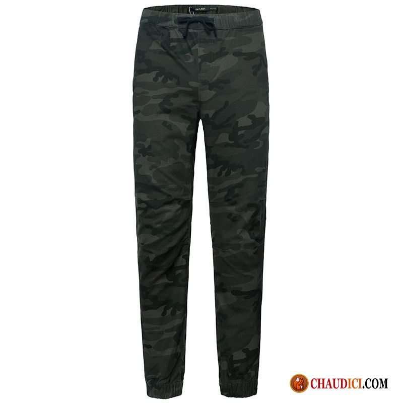 Pantalon De Toile Homme Camouflage Élastique Jambes Pantalon Pantalons Pas Cher