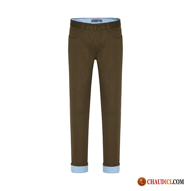 Pantalon En Lin Blanc Marron Légère Slim Pantalon Pantalons Cargo Soldes