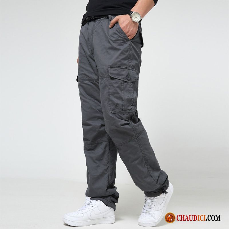 Pantalon En Lin Homme Pantalon Hiver Chauds Épaissir De Plein Air Pas Cher