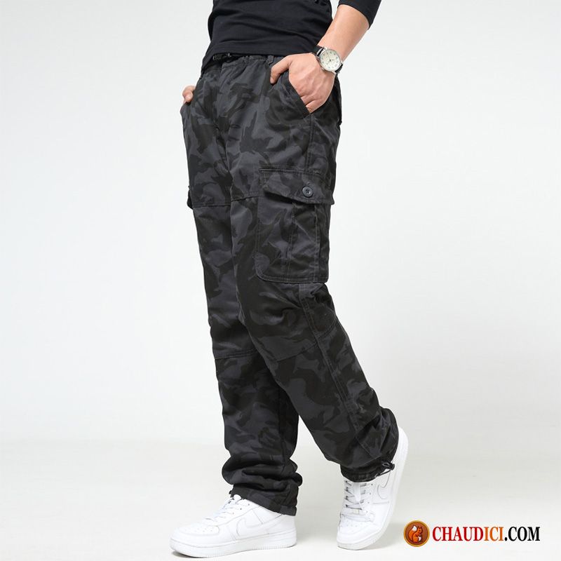 Pantalon En Lin Homme Pantalon Hiver Chauds Épaissir De Plein Air Pas Cher