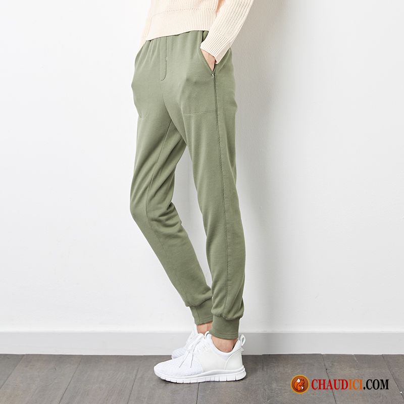 Pantalon En Lin Noir Crème Les Pantalons De Survêtement Coton Bio Pure Harlan Élastique En Vente