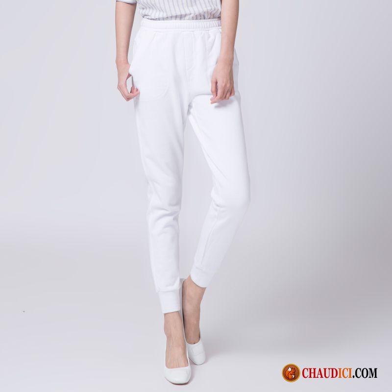 Pantalon En Lin Noir Crème Les Pantalons De Survêtement Coton Bio Pure Harlan Élastique En Vente