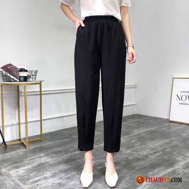 Pantalon Femme En Lin Azur Baggy Gros Légère Rouge Harlan