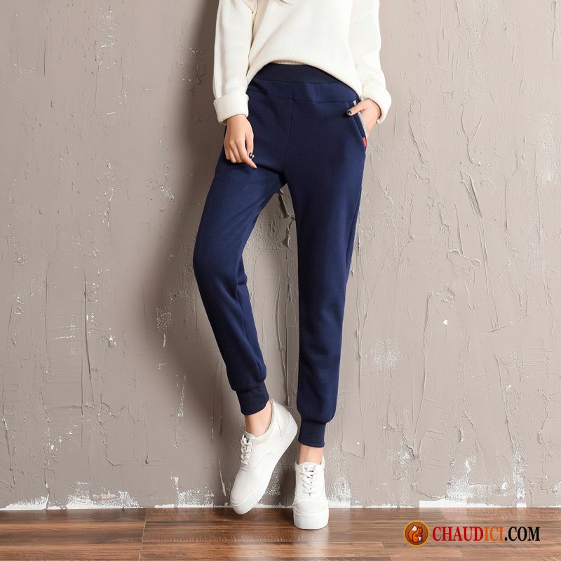 Pantalon Femme Jean Les Pantalons De Survêtement Chauds Serrés Harlan Couleur De Contraste